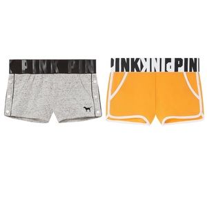 YELLOW Victoria’s Secret PINK Logo Band Shorts 1X